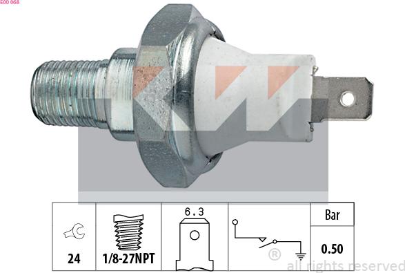 KW 500 068 - Sensore, Pressione olio autozon.pro