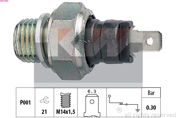 KW 500 005 - Sensore, Pressione olio autozon.pro