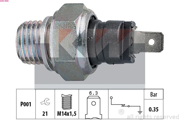 KW 500 006 - Sensore, Pressione olio autozon.pro