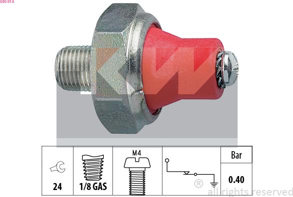 KW 500 014 - Sensore, Pressione olio autozon.pro