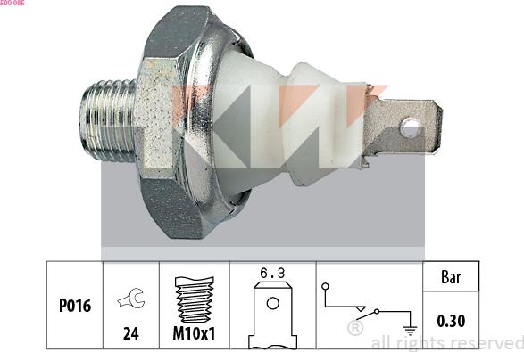 KW 500 085 - Sensore, Pressione olio autozon.pro