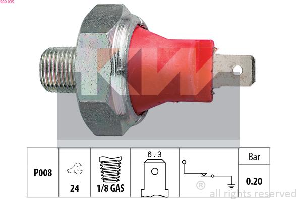 KW 500 035 - Sensore, Pressione olio autozon.pro