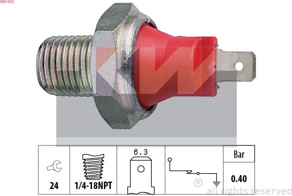 KW 500 032 - Sensore, Pressione olio autozon.pro