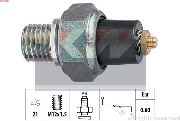 KW 500 020 - Sensore, Pressione olio autozon.pro