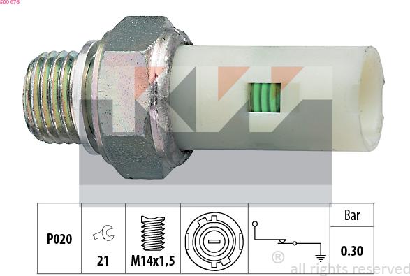 KW 500 076 - Sensore, Pressione olio autozon.pro