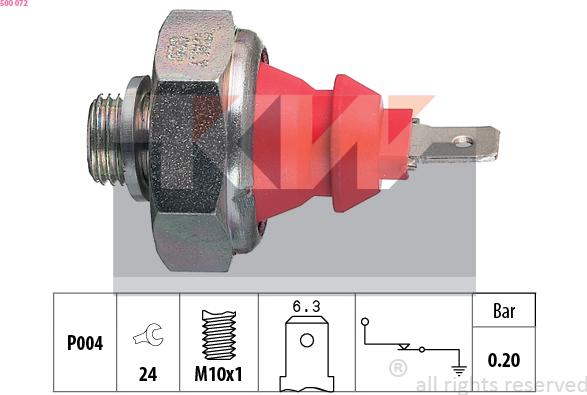 KW 500 072 - Sensore, Pressione olio autozon.pro