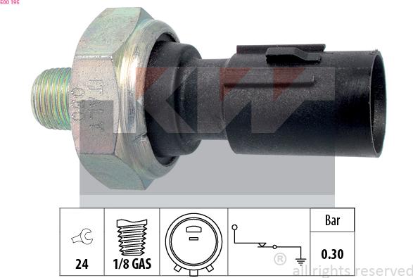 KW 500 195 - Sensore, Pressione olio autozon.pro