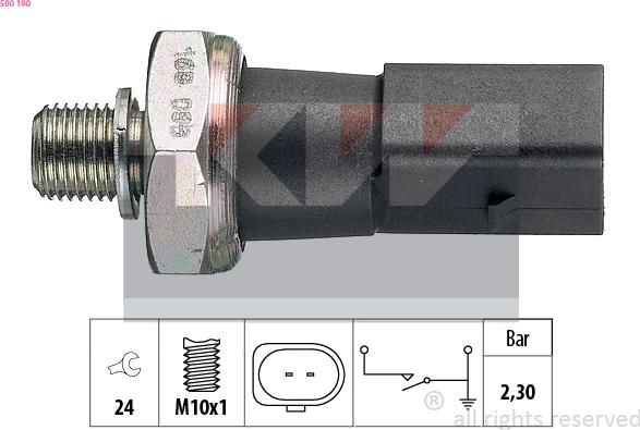 KW 500 190 - Sensore, Pressione olio autozon.pro