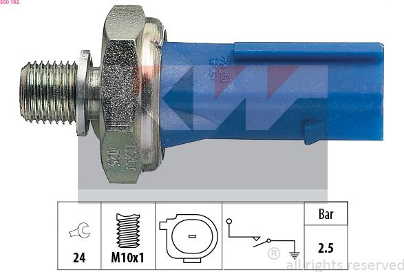 KW 500 192 - Sensore, Pressione olio autozon.pro