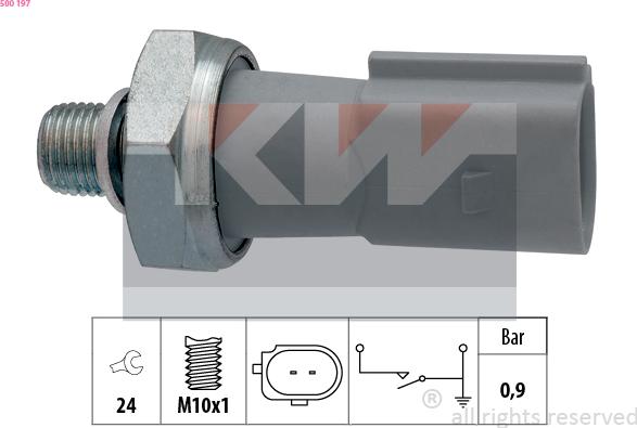 KW 500 197 - Sensore, Pressione olio autozon.pro