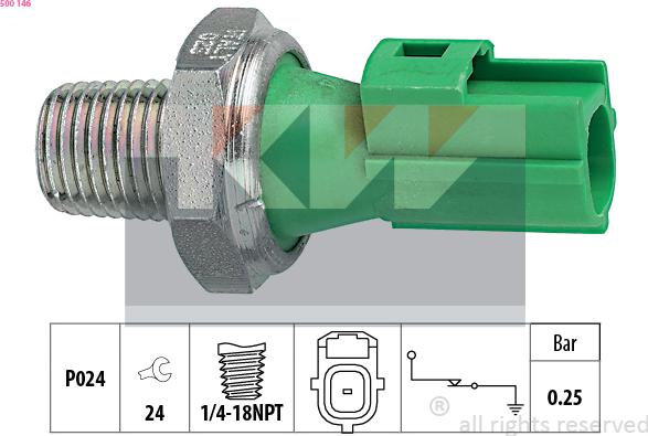 KW 500 146 - Sensore, Pressione olio autozon.pro