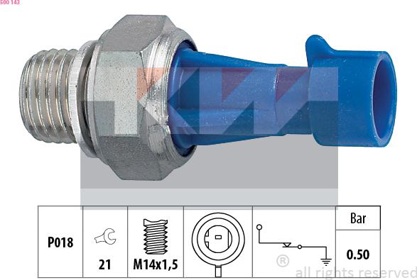 KW 500 143 - Sensore, Pressione olio autozon.pro