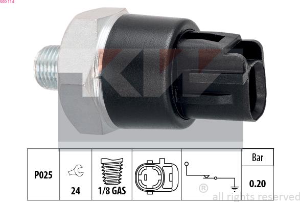 KW 500 114 - Sensore, Pressione olio autozon.pro