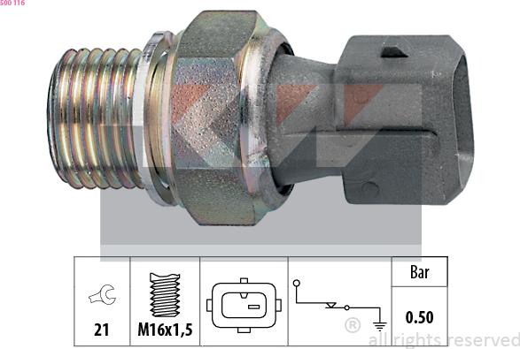 KW 500 116 - Sensore, Pressione olio autozon.pro