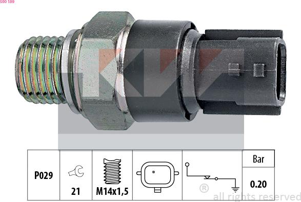 KW 500 189 - Sensore, Pressione olio autozon.pro