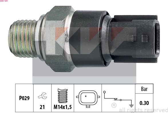 KW 500 181 - Sensore, Pressione olio autozon.pro