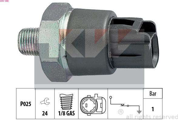 KW 500 188 - Sensore, Pressione olio autozon.pro