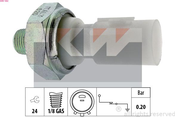 KW 500 182 - Sensore, Pressione olio autozon.pro