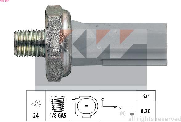 KW 500 187 - Sensore, Pressione olio autozon.pro