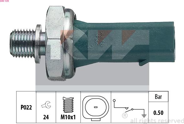 KW 500 139 - Sensore, Pressione olio autozon.pro