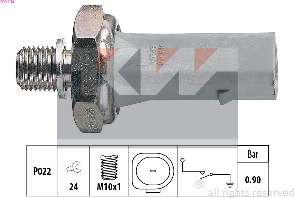 KW 500 134 - Sensore, Pressione olio autozon.pro