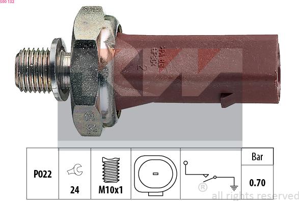 KW 500 132 - Sensore, Pressione olio autozon.pro