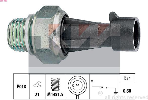 KW 500 129 - Sensore, Pressione olio autozon.pro