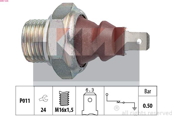 KW 500 124 - Sensore, Pressione olio autozon.pro