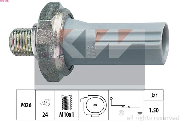 KW 500 176 - Sensore, Pressione olio autozon.pro