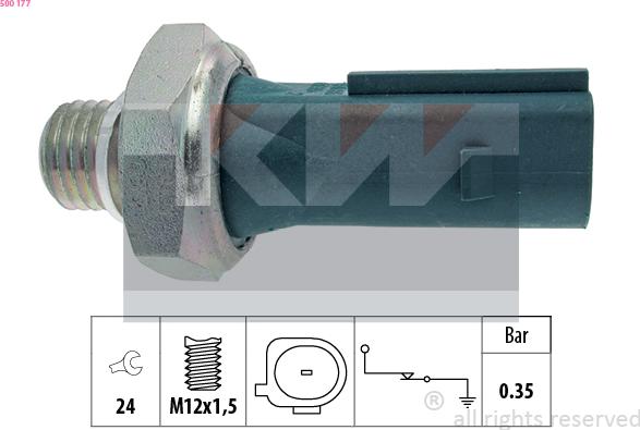 KW 500 177 - Sensore, Pressione olio autozon.pro