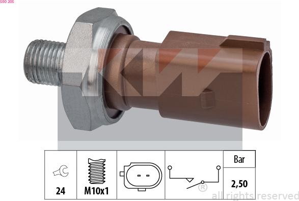 KW 500 205 - Sensore, Pressione olio autozon.pro