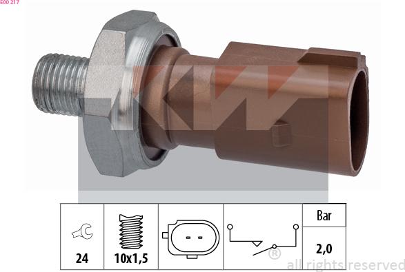 KW 500 217 - Sensore, Pressione olio autozon.pro