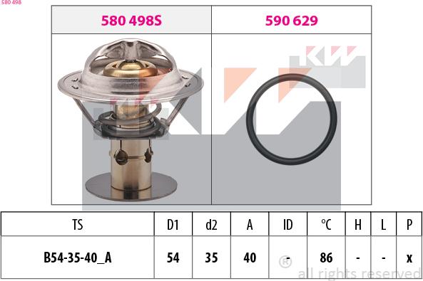 KW 580 498 - Termostato, Refrigerante autozon.pro