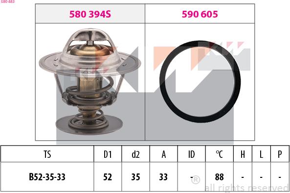 KW 580 483 - Termostato, Refrigerante autozon.pro