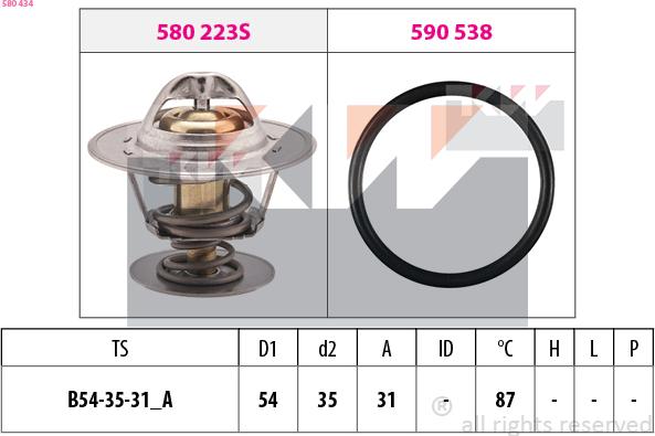 KW 580 434 - Termostato, Refrigerante autozon.pro