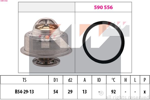 KW 580 542 - Termostato, Refrigerante autozon.pro