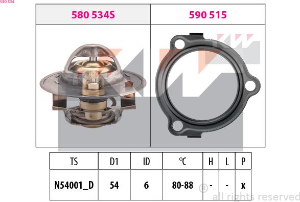 KW 580 534 - Termostato, Refrigerante autozon.pro