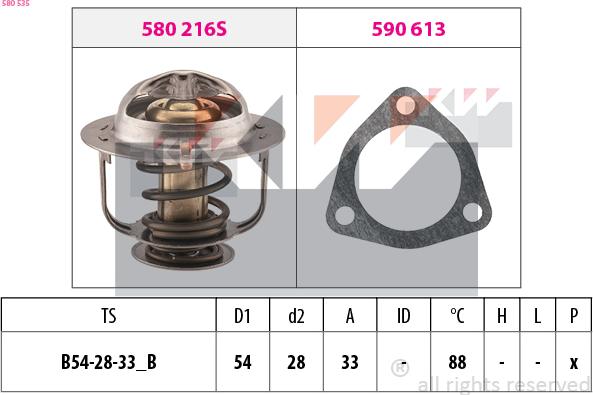 KW 580 535 - Termostato, Refrigerante autozon.pro