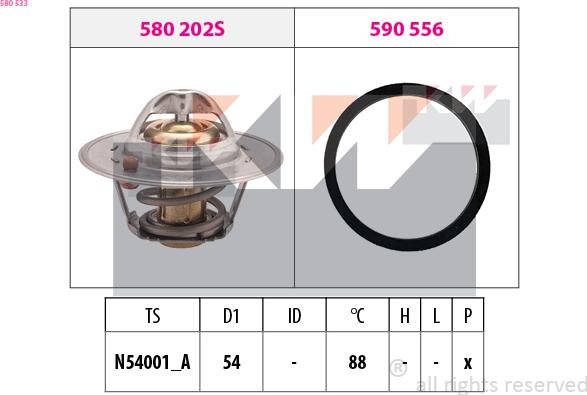 KW 580 533 - Termostato, Refrigerante autozon.pro