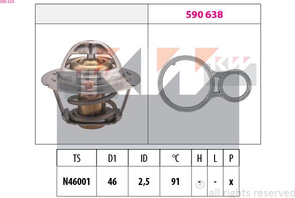 KW 580 524 - Termostato, Refrigerante autozon.pro