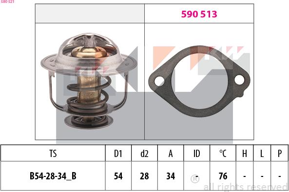 KW 580 521 - Termostato, Refrigerante autozon.pro