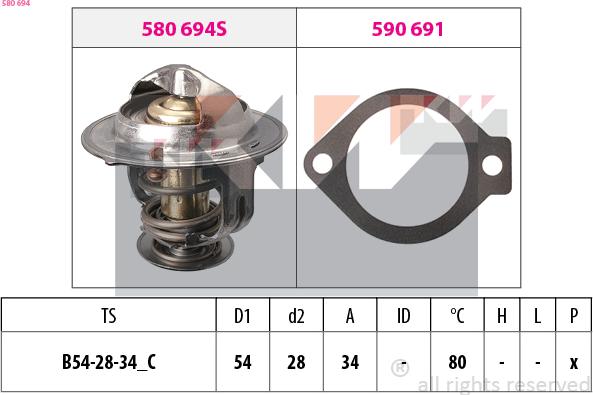 KW 580 694 - Termostato, Refrigerante autozon.pro