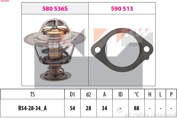 KW 580 869 - Termostato, Refrigerante autozon.pro