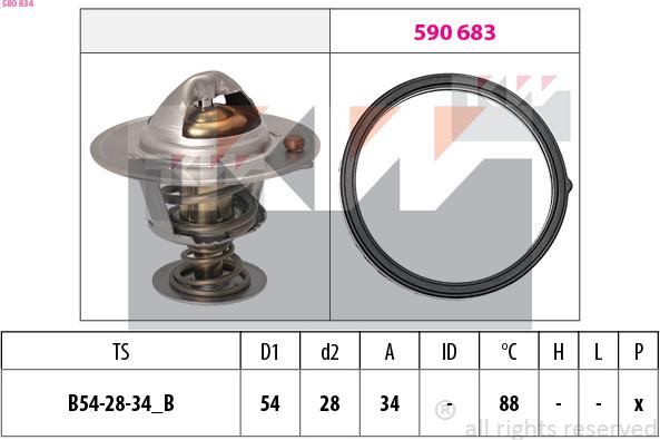 KW 580 834 - Termostato, Refrigerante autozon.pro