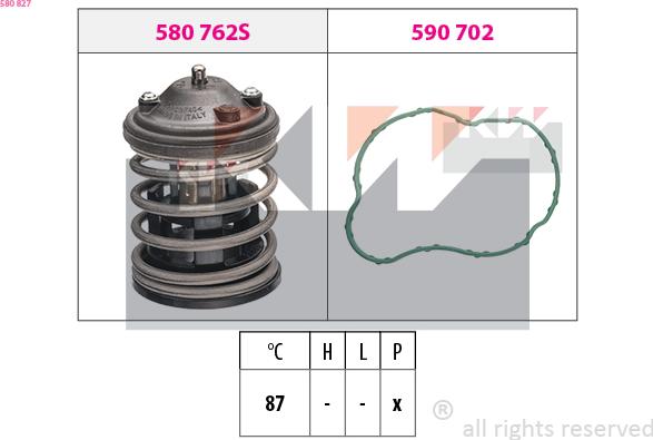 KW 580 827 - Termostato, Refrigerante autozon.pro