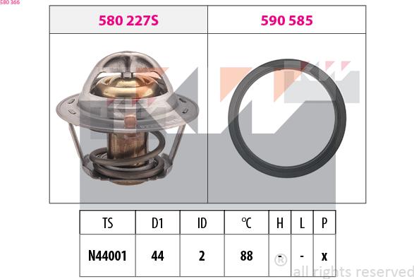 KW 580 366 - Termostato, Refrigerante autozon.pro