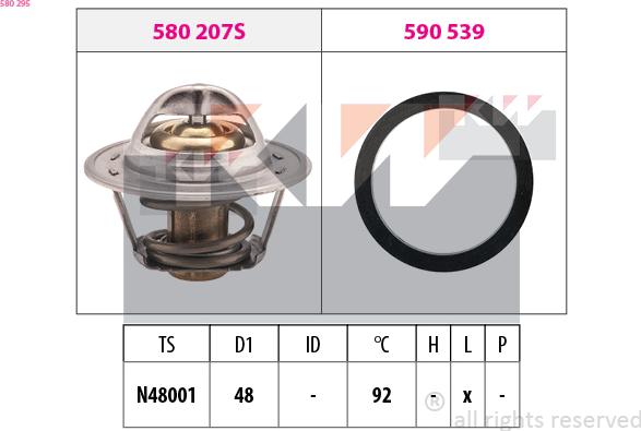 KW 580 295 - Termostato, Refrigerante autozon.pro