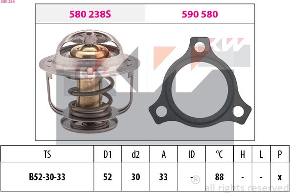 KW 580 238 - Termostato, Refrigerante autozon.pro