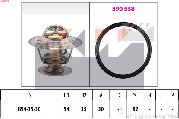 KW 580 279 - Termostato, Refrigerante autozon.pro