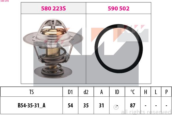 KW 580 278 - Termostato, Refrigerante autozon.pro